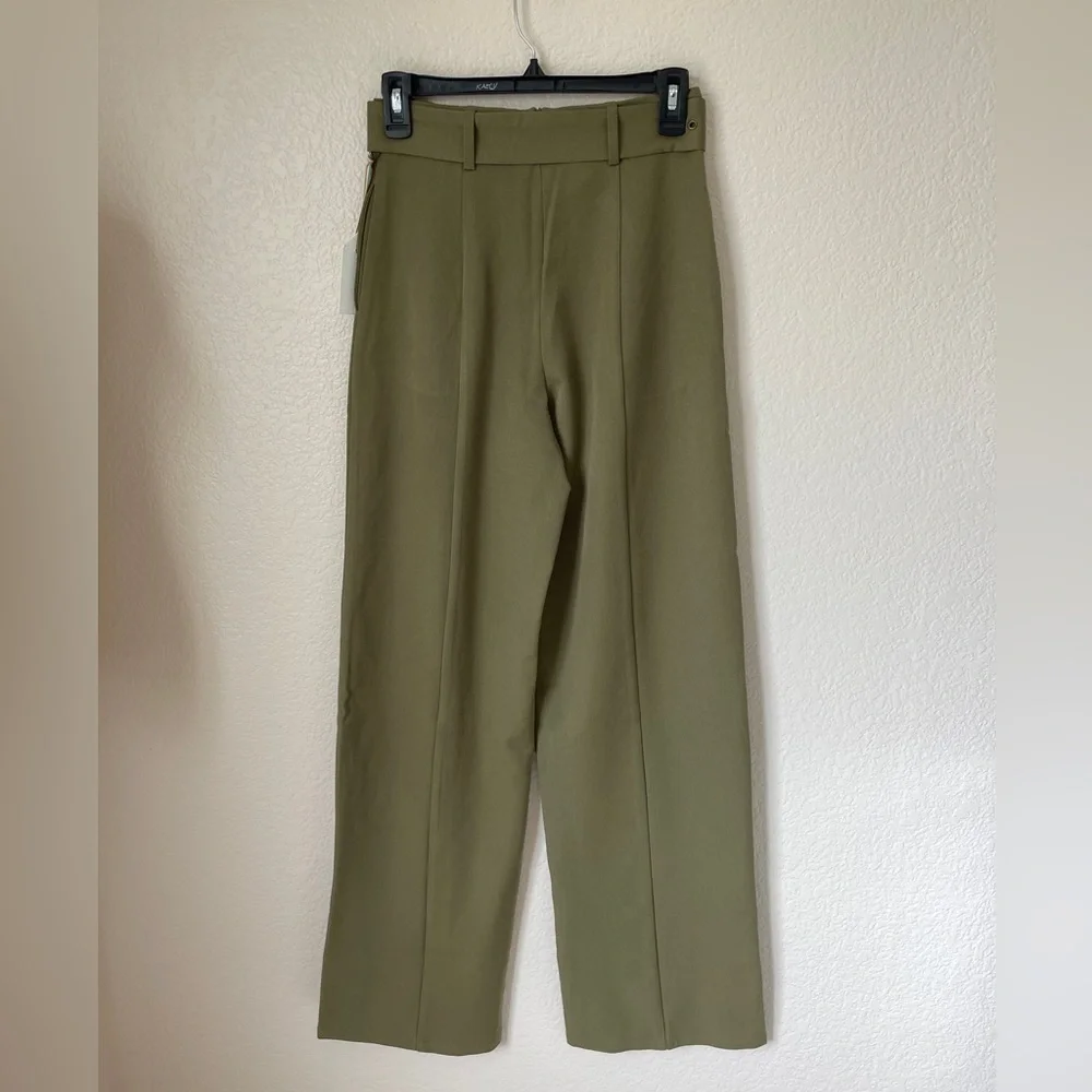 BIN#19 - IVORY ROSE Women’s Small Belted Dress Pants in Olive - Picture 6 of 7